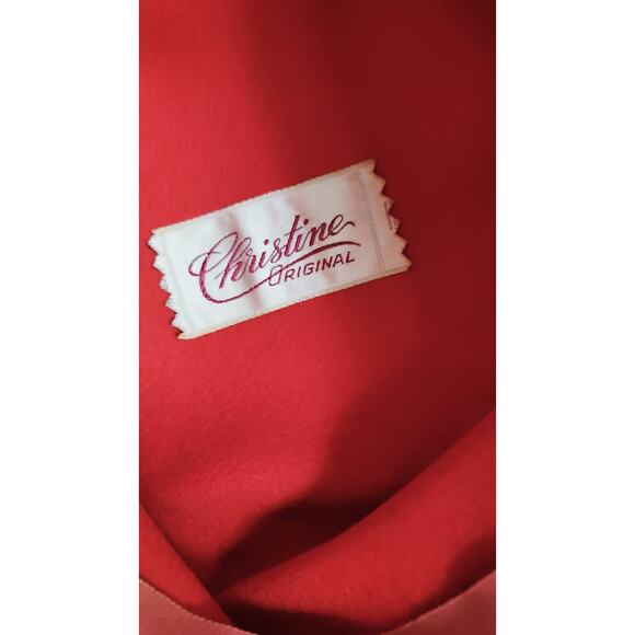 Vtg Christine Originals Park Ave NY Red Faux Fur Cloche Hat Feathers Sz S - Picture 8 of 10